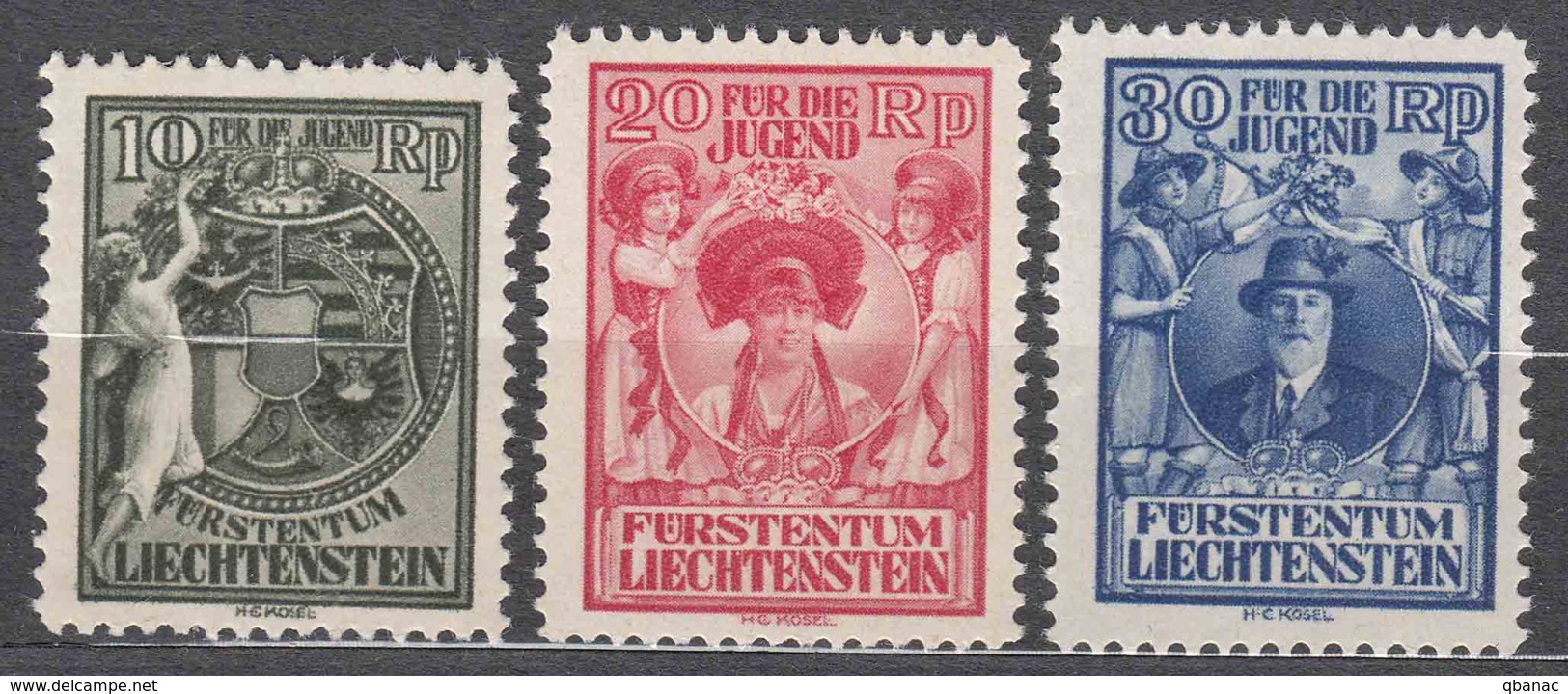 Liechtenstein 1932 Mi#116-118 Mint Hinged - Nuevos