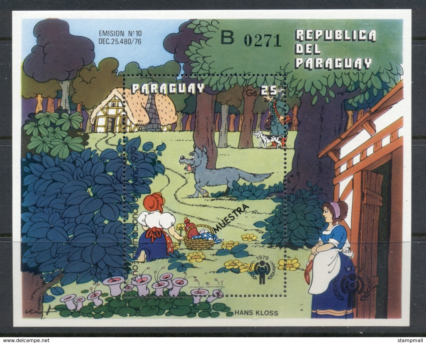 Paraguay 1979 IYC International Year Of The Child Little Red Riding Hood MS "Muestra" MUH - Paraguay