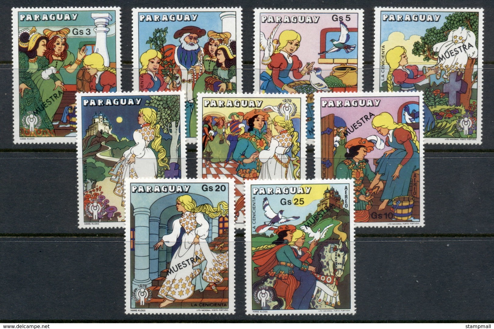 Paraguay 1979 IYC International Year Of The Child, Cinderella "Muestra" MUH - Paraguay