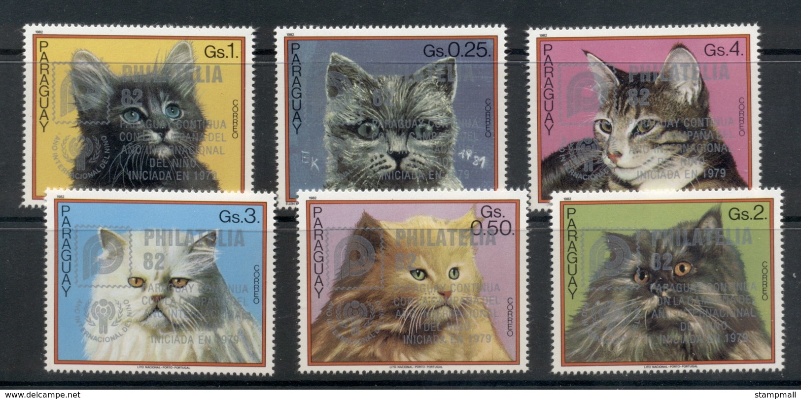 Paraguay 1982 IYC International Year Of The Child Opt On Cats, Philatalia MUH - Paraguay