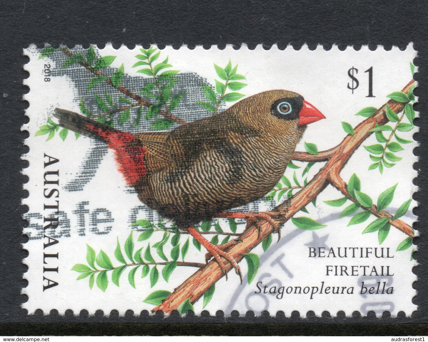2018 AUSTRALIA BIRD FIRETAIL  VERY FINE POSTALLY USED $1 SHEET Stamp - Oblitérés