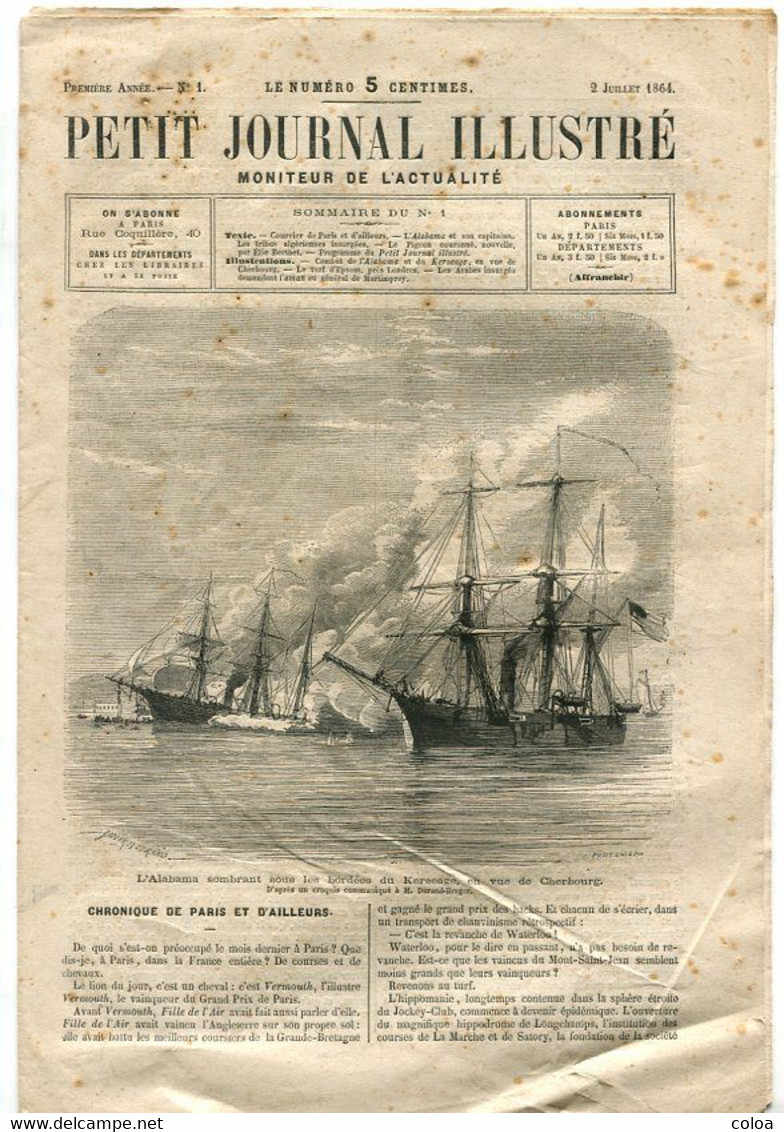 Guerre De Secession Naufrage De L’Alabama Devant Cherbourg 1864 - 1850 - 1899