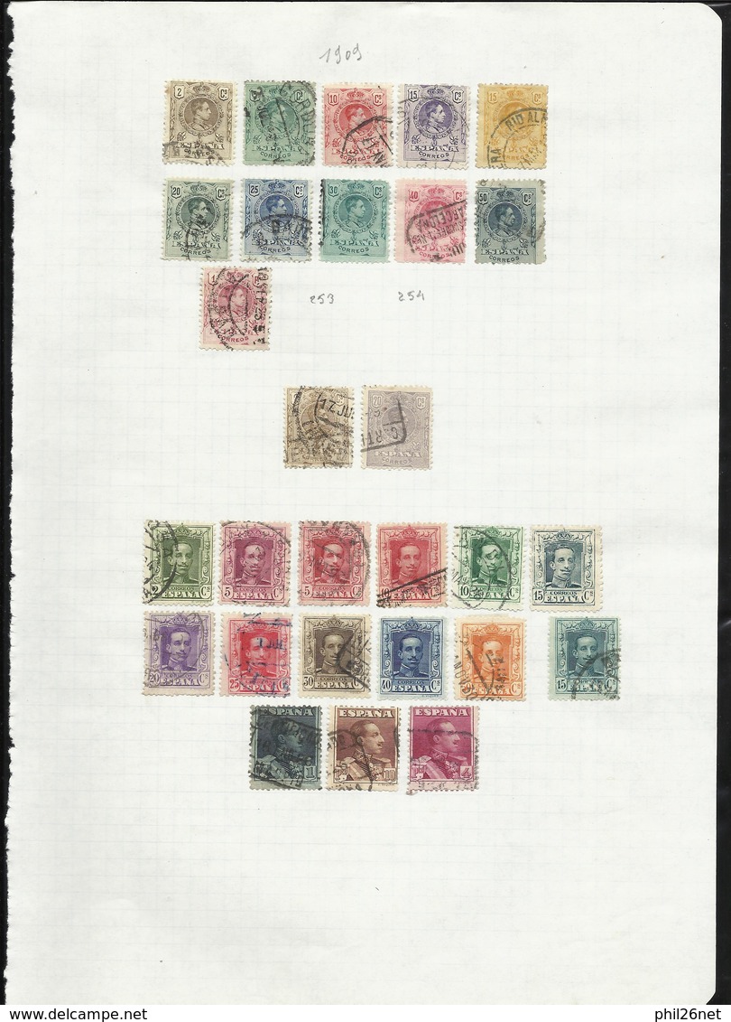 Espagne  De 1889  à  1971  Quasiment Complet Poste ,P.A. ... Oblitérés B/TB Cachets TB  Introuvable !  Braderie !! - Collections (sans Albums)