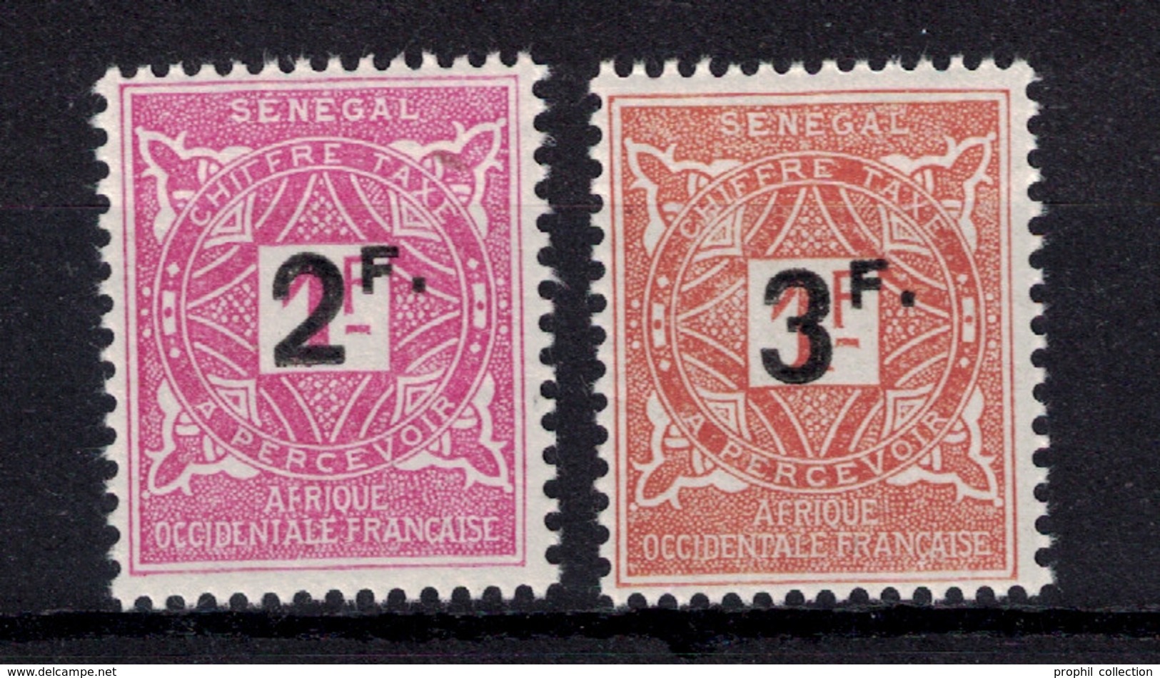 SÉNÉGAL - LOT SÉRIE De 2 TIMBRES TAXE SURCHARGÉS N° 20 & 21 NEUFS * TB (CHARNIÈRE) - Postage Due