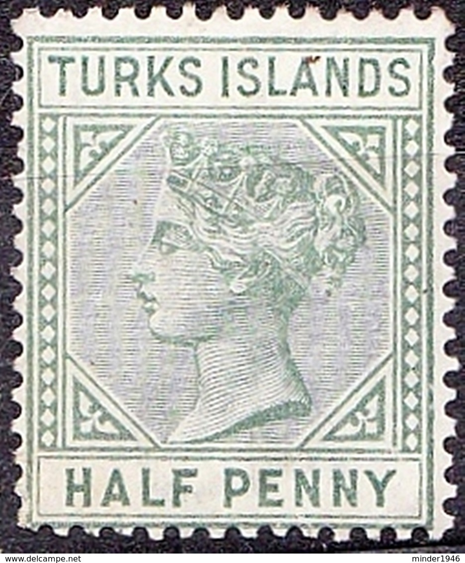 TURKS ISLAND 1893 QV 1/2d Dull Green SG70 MH - Turks And Caicos