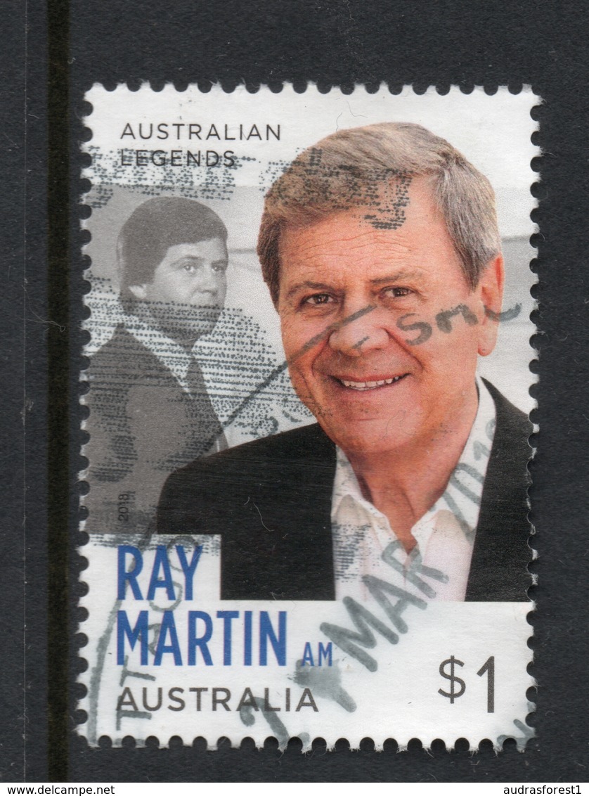 2018 AUSTRALIA LEGENDS RAY MARTIN VERY FINE POSTALLY USED $1 Sheet STAMP - Used Stamps