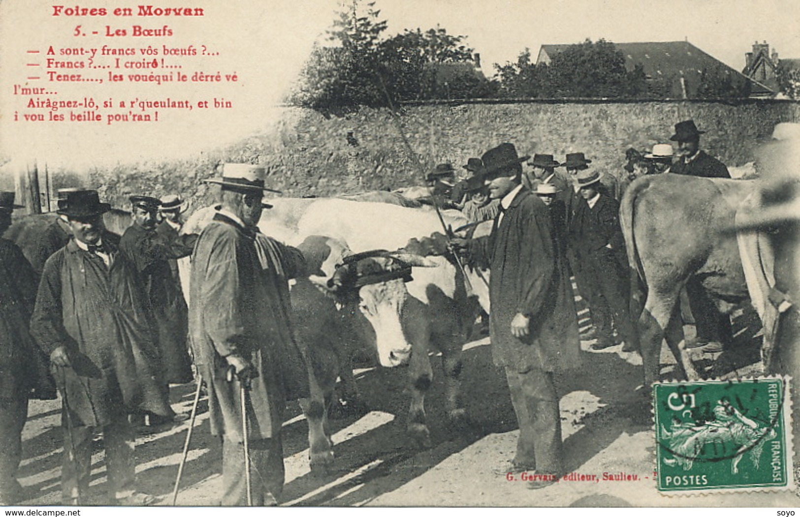 Foire Aux Bovins Boeufs D' Attelage  Elevage  En Morvan - Fairs