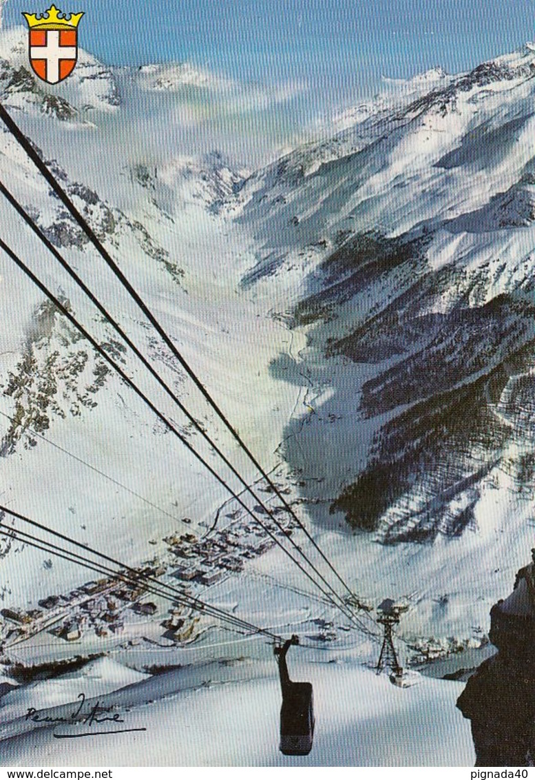 Cp , 73 , VAL D'ISÈRE , Arrivée Du Téléphérique De Bellevarde - Val D'Isere