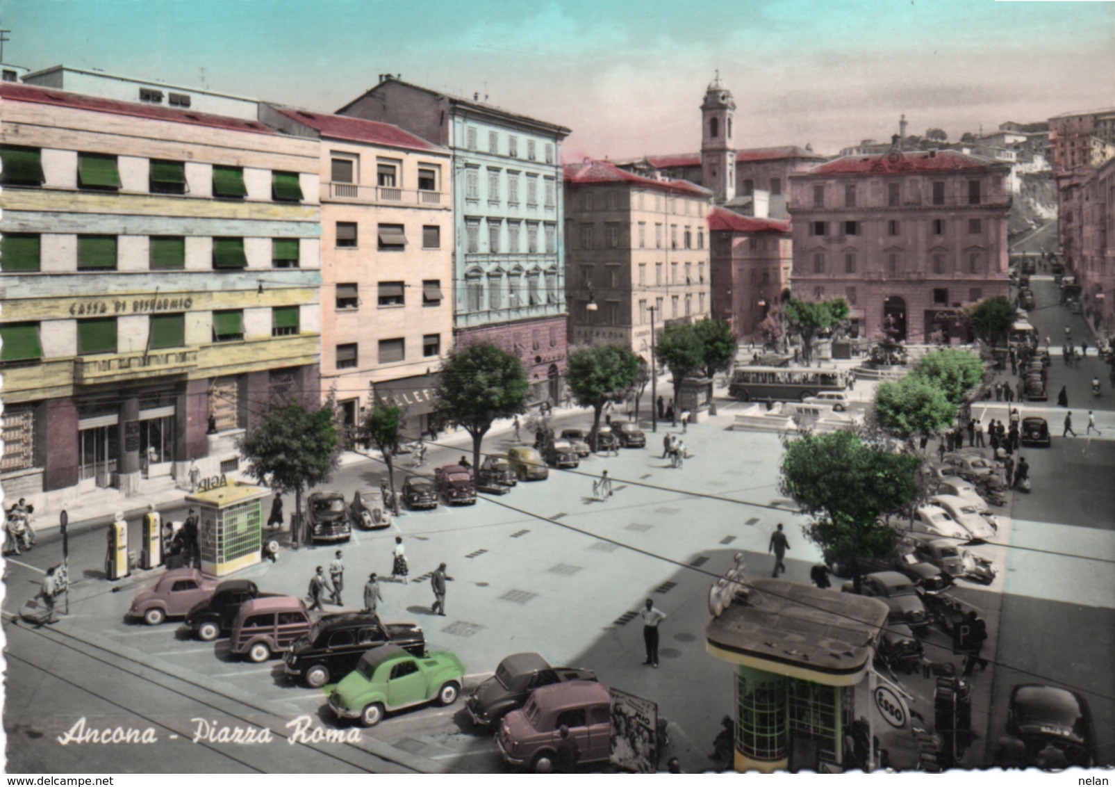 ANCONA-PIAZZA ROMA-VIAGGIATA 1957 F.G - Ancona