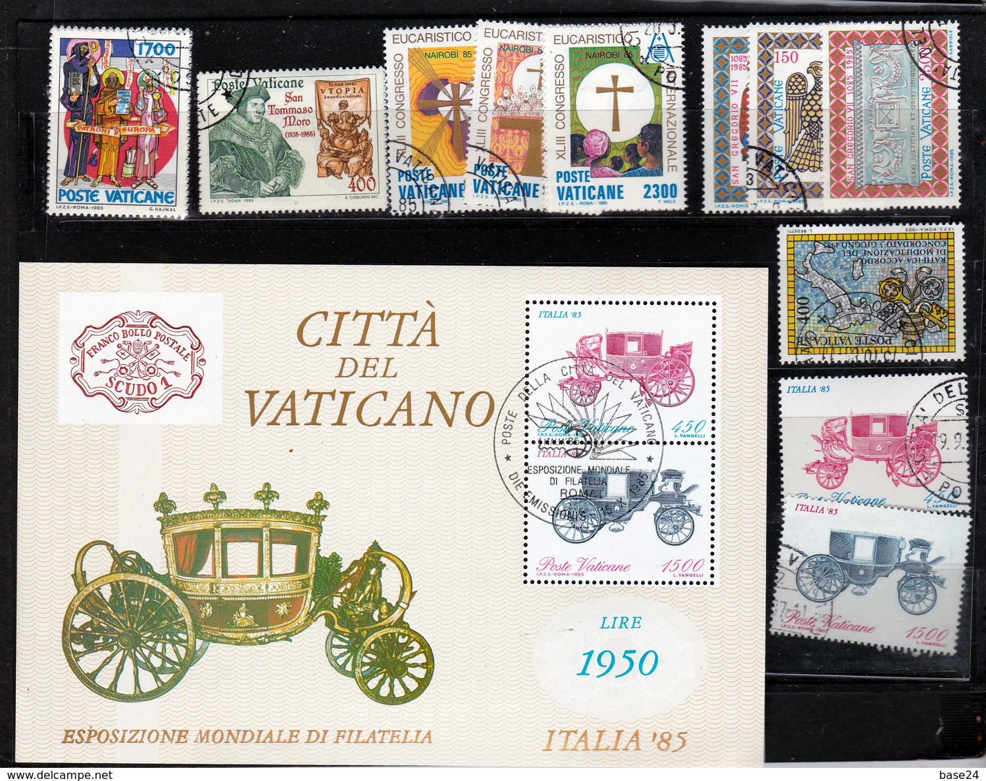 1985 Vaticano Vatican ANNATA  YEAR 6 Serie Con P. Aerea + Foglietto Usata Con Gomma USED - Annate Complete