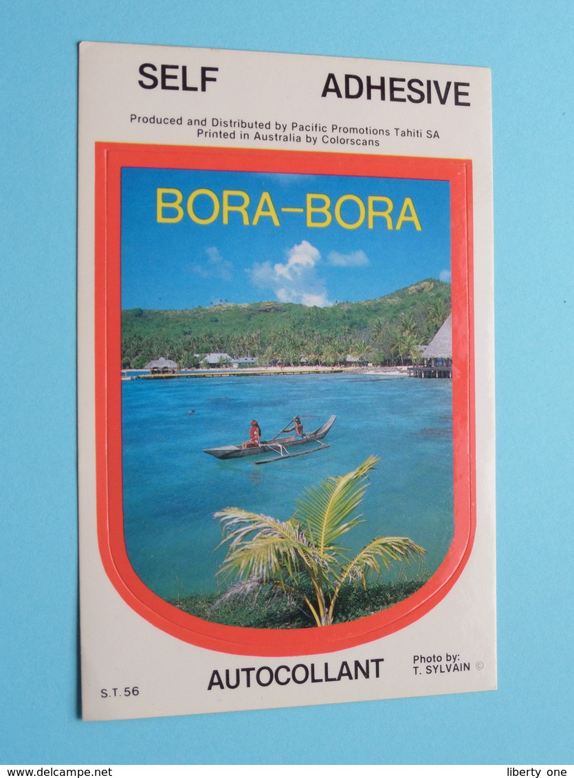 BORA-BORA Autocollant Self Adhesive ( Photo T. SYLVAIN - S.T.56 ) ( See/voir Photo / Format Total 8 X 12 Cm. ) ! - Autocollants