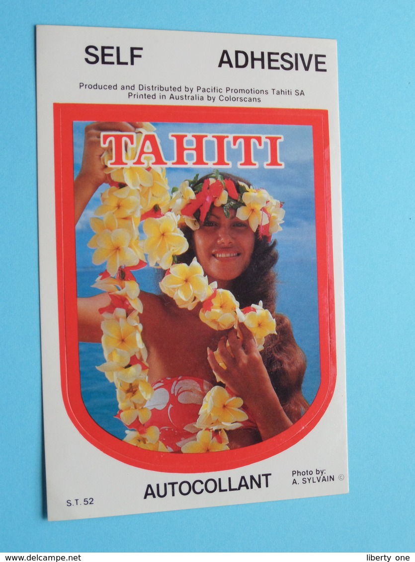 TAHITI - Autocollant Self Adhesive ( Photo T. SYLVAIN - S.T.56 ) ( See/voir Photo / Format Total 8 X 12 Cm. ) ! - Stickers