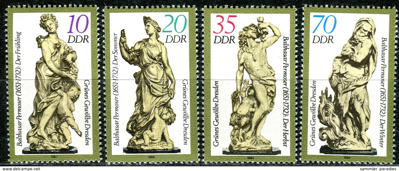 DDR - Mi 2905 I / 2908 I - ** Postfrisch (G) - Grünes Gewölbe Dresden - Unused Stamps