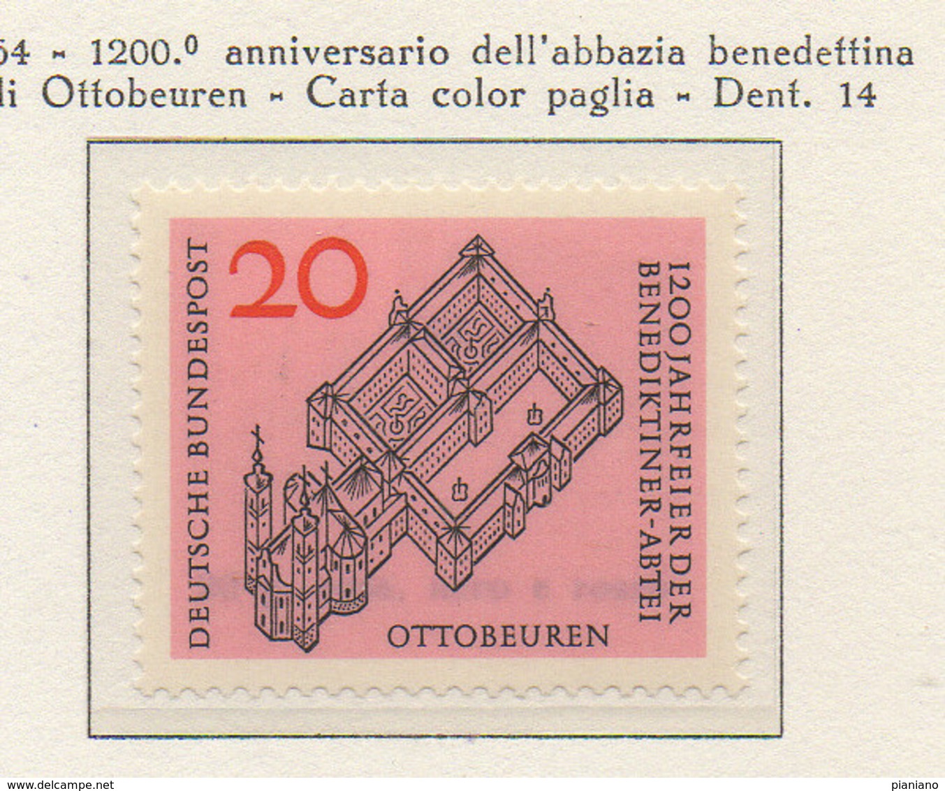 PIA - GERMANIA - 1964 :  1200° Anniversario Dell' Abbazia Benedettina Di Ottobeuren -   (Yv 296) - Cristianesimo