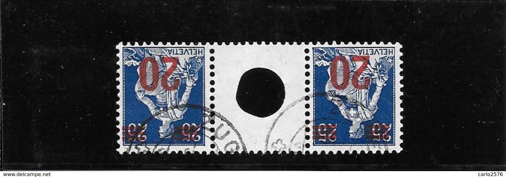 Switzerland 1921, Gutter Pair 20ct/25, Fine Used, Uncommon Item ( Ref 1115) - Oblitérés