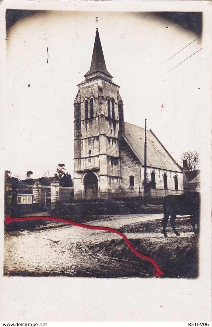 (62) - Boisleux-au-Mont Kirche Carte Photo Allemande - Autres & Non Classés