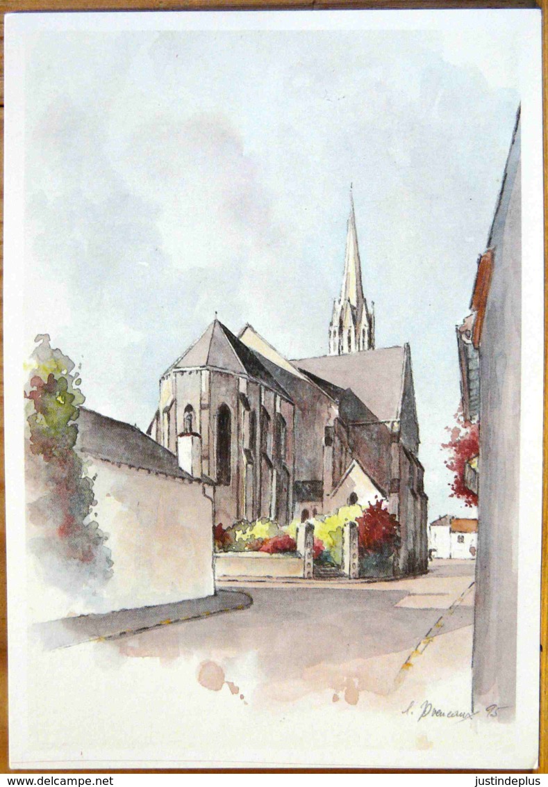 L'EGLISE AQUARELLE LUCIEN JOVENEAUX - Saint-Sébastien-sur-Loire