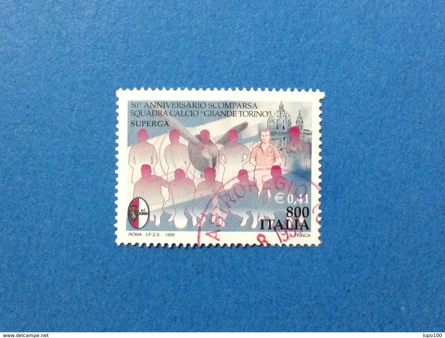 1999 ITALIA FRANCOBOLLO USATO STAMP USED SUPERGA CALCIO IL GRANDE TORINO - 1991-00: Usati