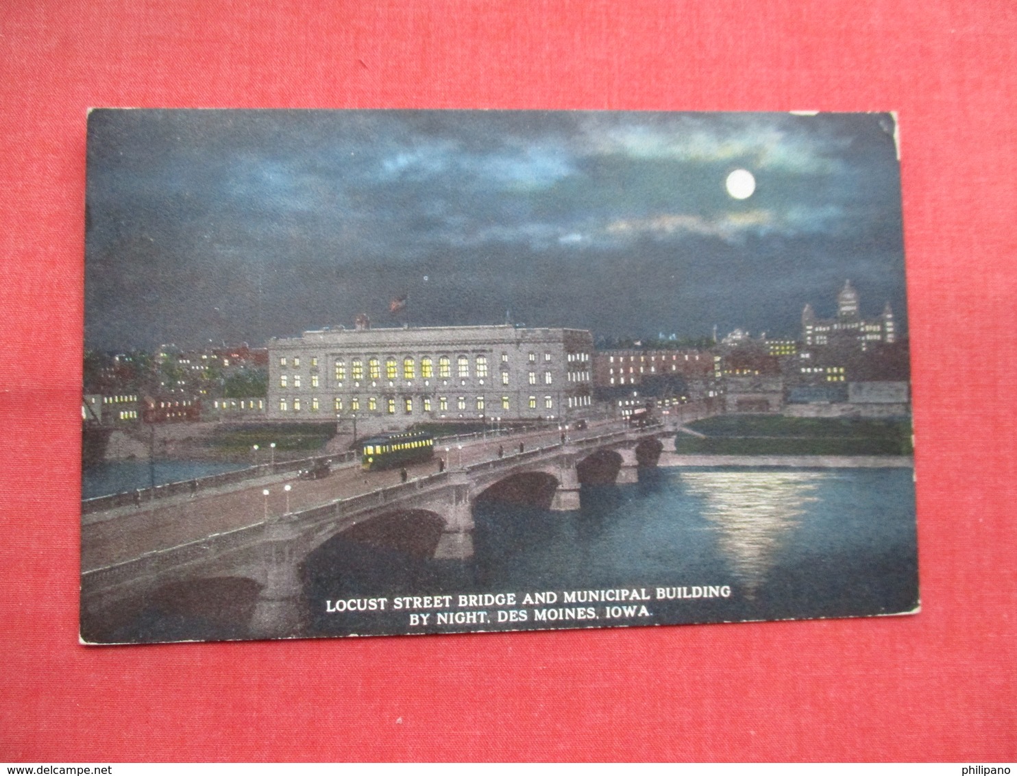 Locaust Street Bridge By Night    Des Moines  Iowa  Ref 3447 - Des Moines