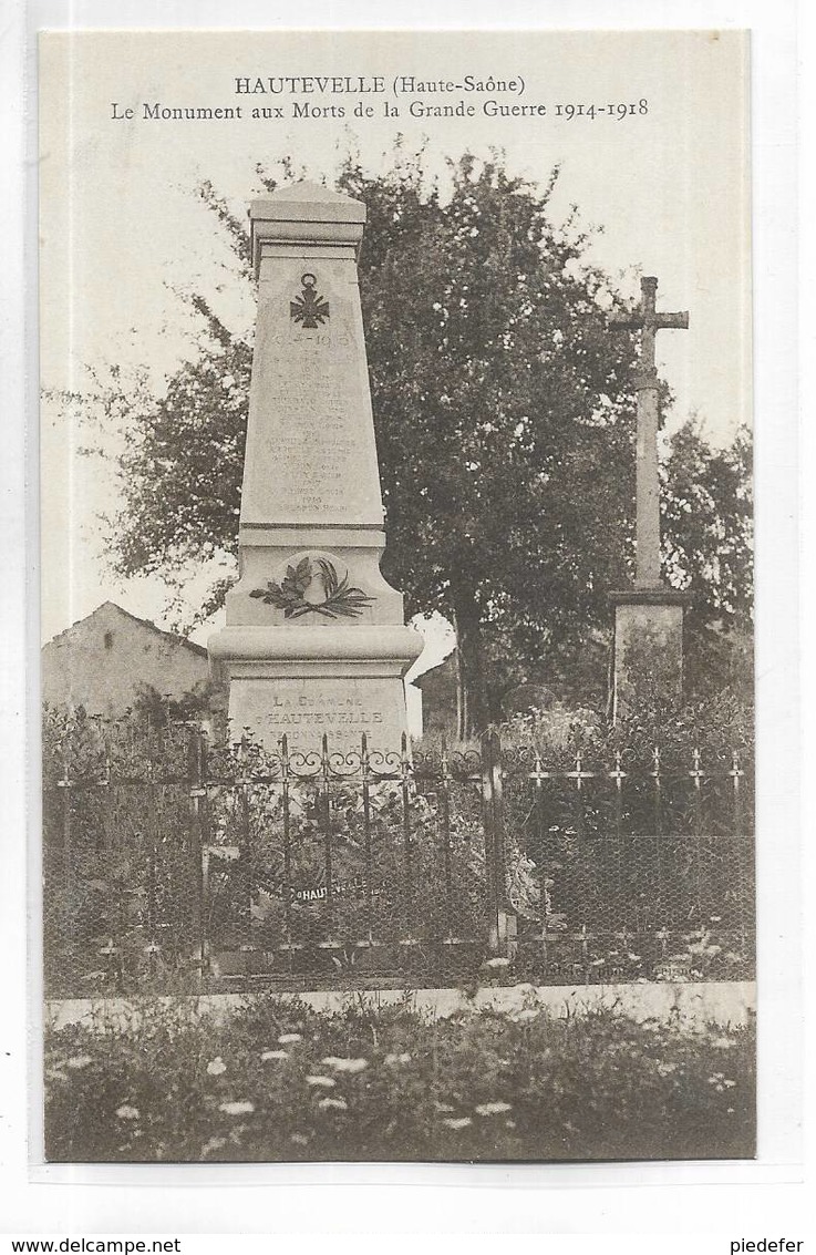 70 - HAUTEVELLE ( Haute-Saône ) - Le Monument Aux Morts De La Grande Guerre 1914-1918 - Autres & Non Classés