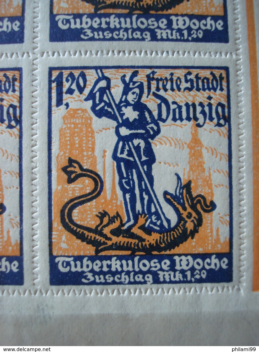 DANZIG 1921 10 Sets MNH** COT. Mi. 200 EUR Tuberculosis Health - Autres & Non Classés