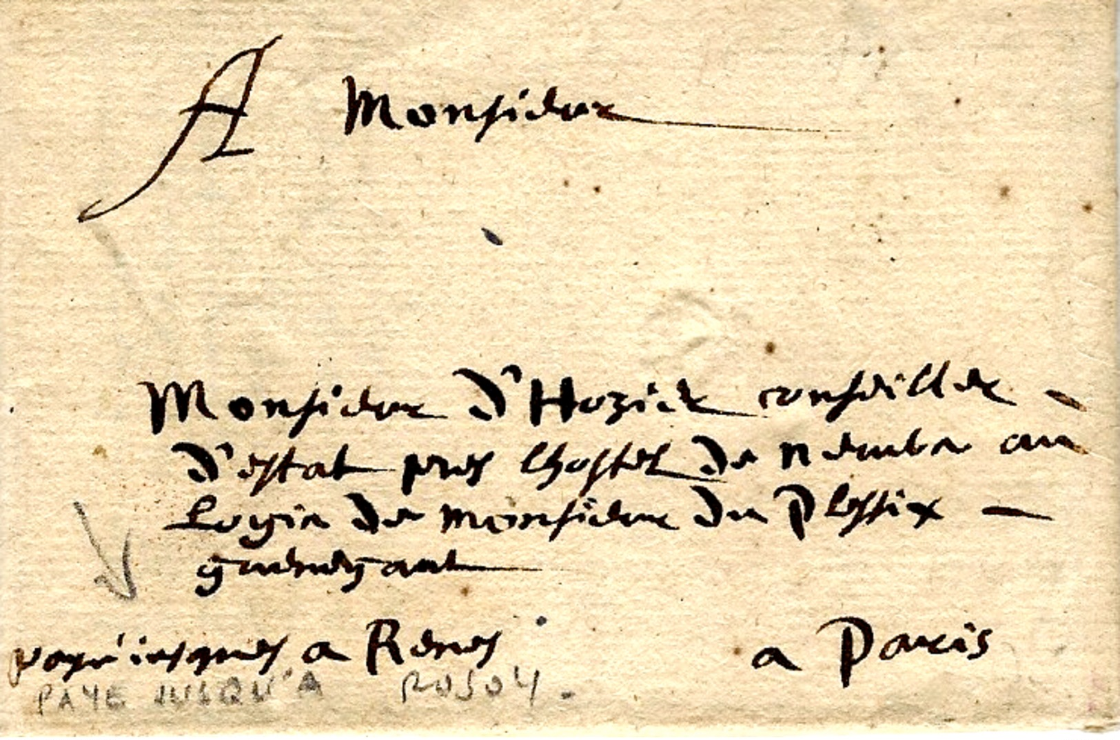 1659 - Lettre  Avec " Payé Jusqu'à Rosoy "  Pour Paris - ....-1700: Precursors