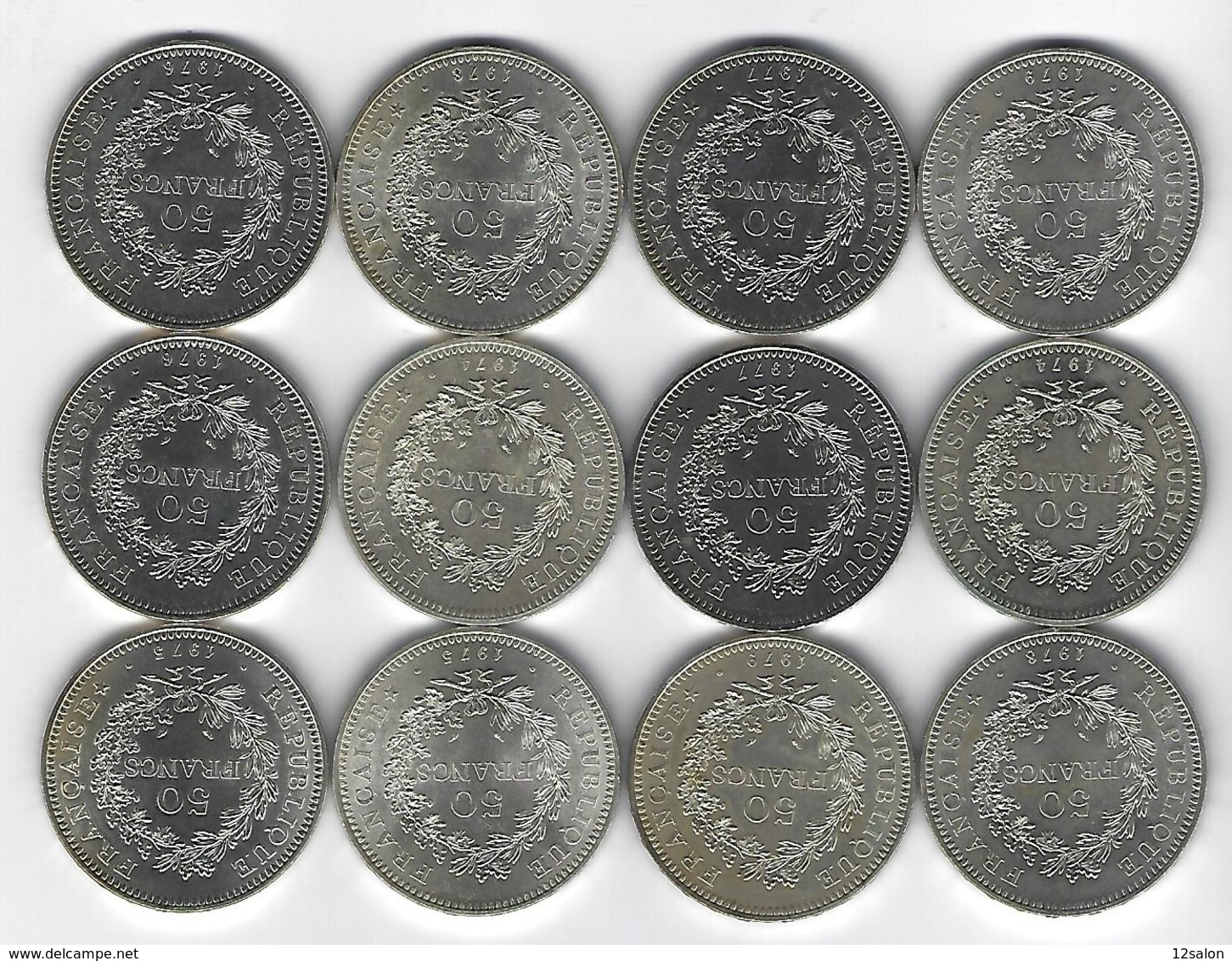 FRANCE HERCULE ARGENT 50 Francs X12 - Autres & Non Classés