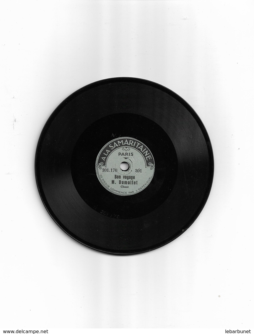 Disque Ancien En Cire Pour Enfant à La Samaritaine "Bon Voyage M.Dumollet"  à Vous (polka Piston - 78 T - Disques Pour Gramophone