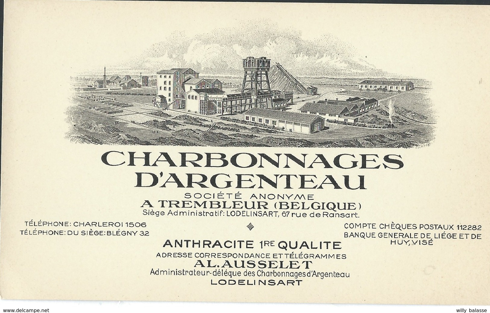 CPA Charbonnage D' Argenteau Trembleur Siège à Lodelinsart - Blegny