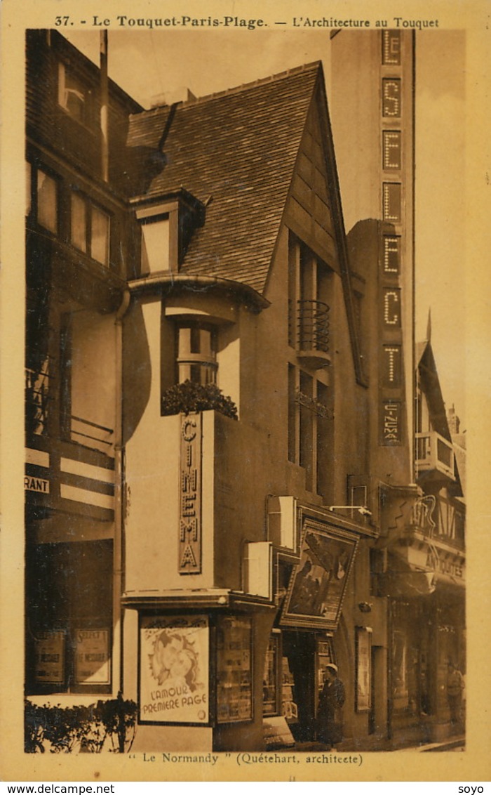 Cinema " Le Normandy " Au Touquet Film L' Amour Première Page . Architecte Quetehart Né à Berck - Autres & Non Classés