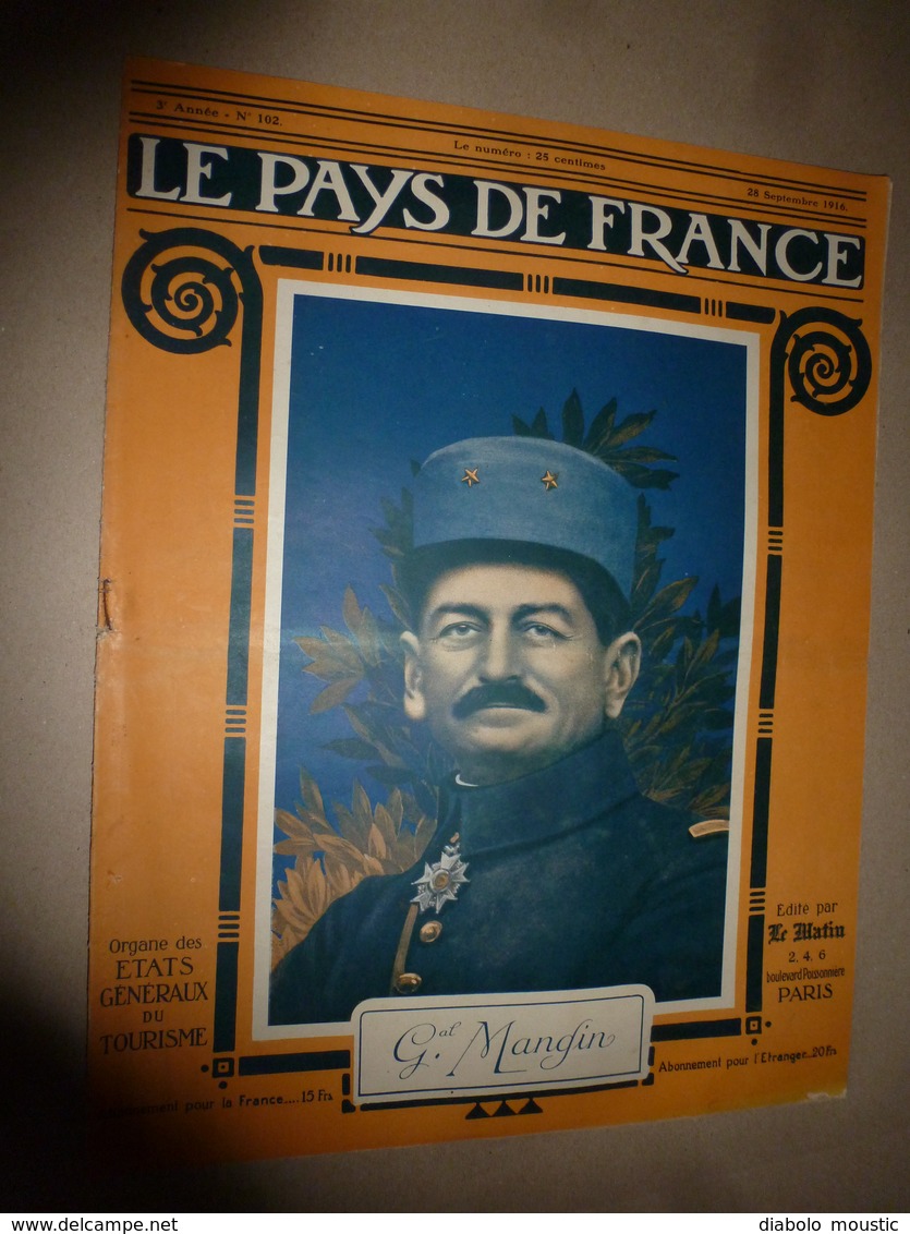 1916 LPDF: Gl Mangin; Prince Alexandre De Serbie ;Corfou;Comitadjis Bulgares;Guillemont Et Ginchy;Canon De 520;etc - Francese