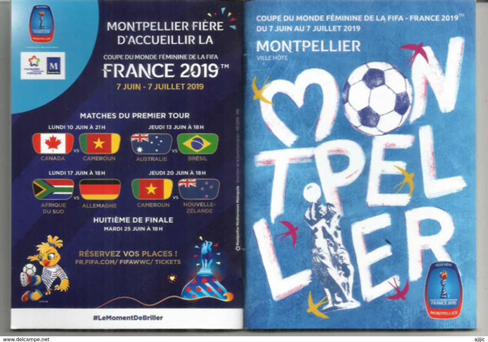 Coupe Du Monde Féminine De La FIFA.WOMENS WORLD CUP FOOTBALL.2019.Montpellier. Carnet De 32 Pages Blanches - Habillement, Souvenirs & Autres