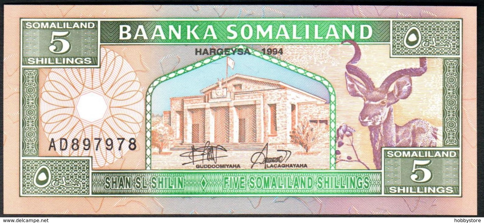 Somaliland 5 Shillings 1994 UNC - Somalia