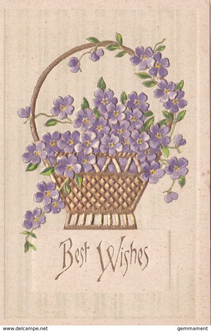 EMBOSSED BEST WISHES GREETINGS CARD - Other & Unclassified