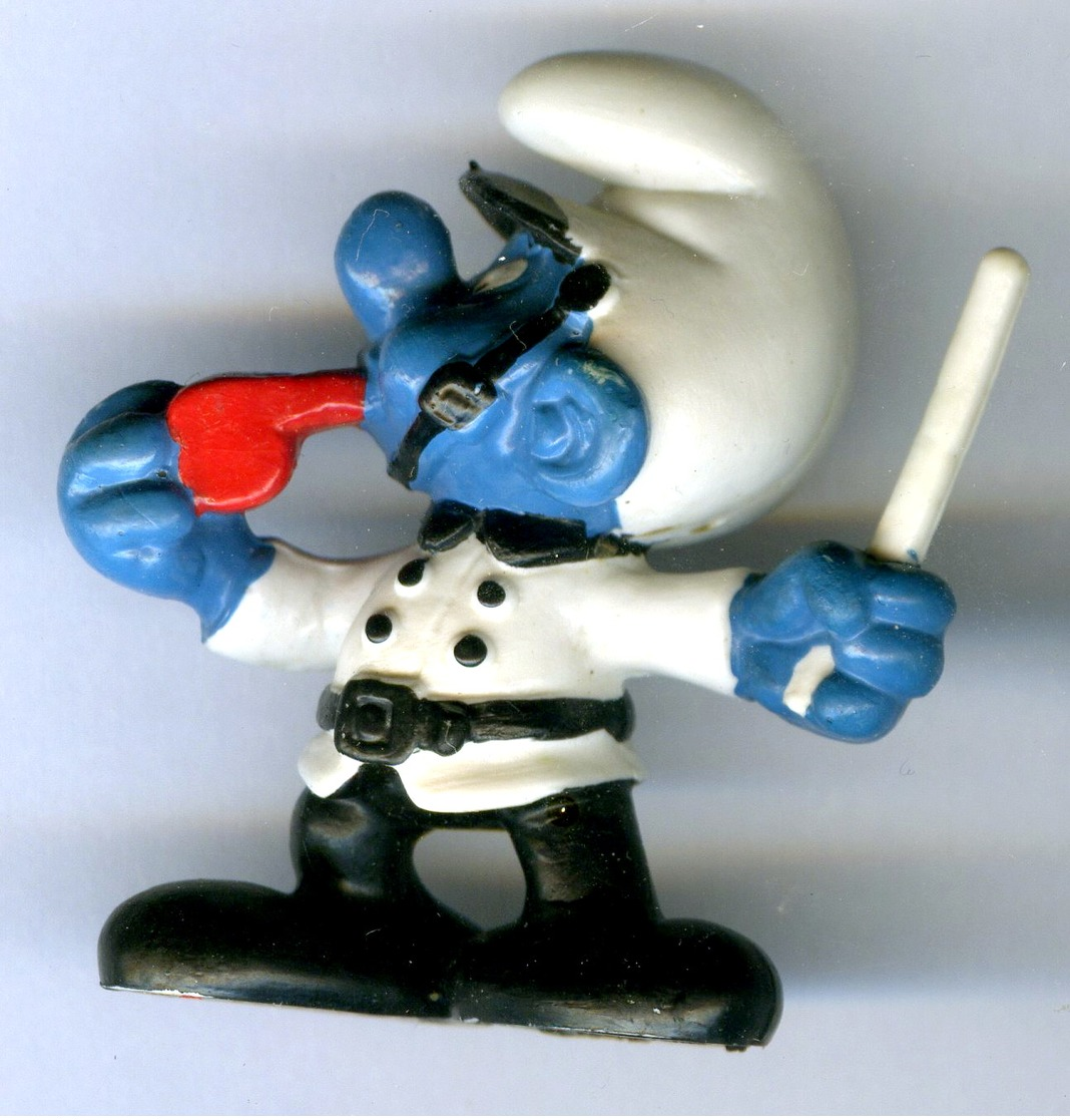 Figurine Vintage SCHTROUMPF POLICIER © 1961 PEYO SCHLEICH N°4 - Schtroumpfs
