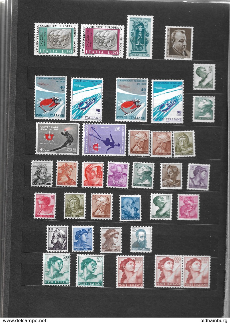 Briefmarkensammlung Italien 1965-1975, mehrfach, 31 Scans- Katalogwert 500.- € +