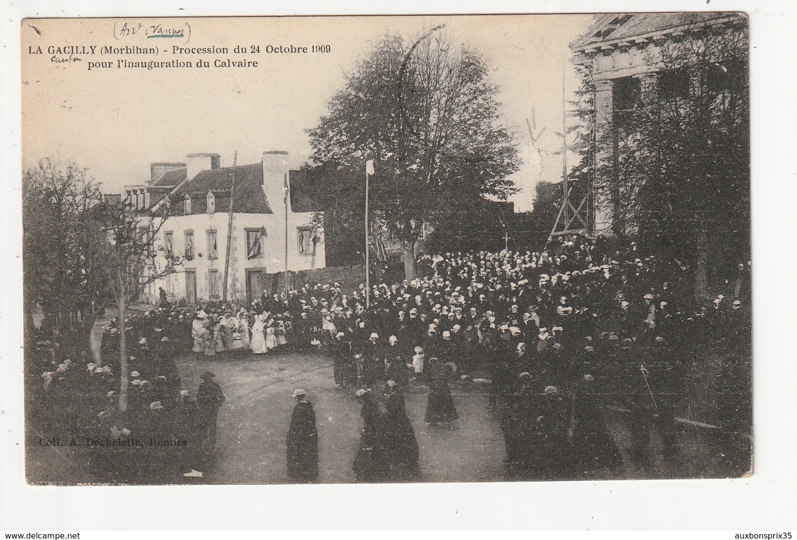 LA GACILLY - PROCESSION DU  24 OCTOBRE 1909 POUR L'INAUGURATION DU CALVAIRE - 56 - La Gacilly