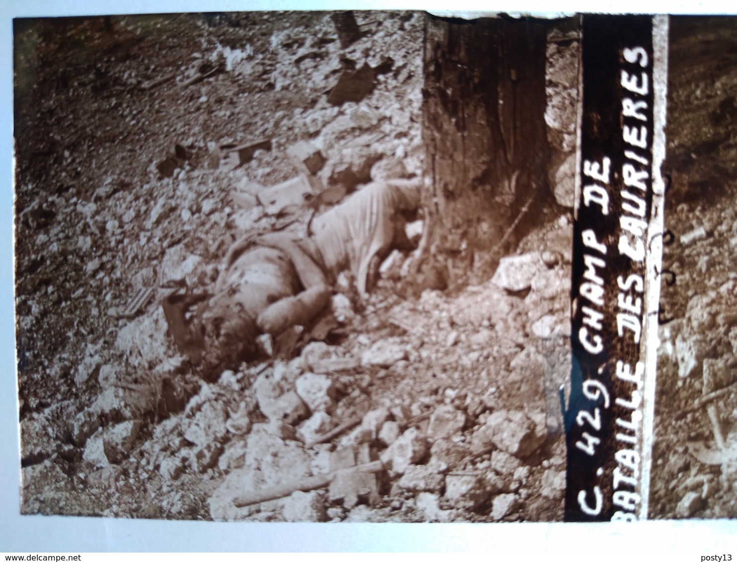 Guerre 1914-18 -  Champ De Bataille Des Caurieres - Plaque De Verre StéréoscopiqueTBE - Diapositiva Su Vetro