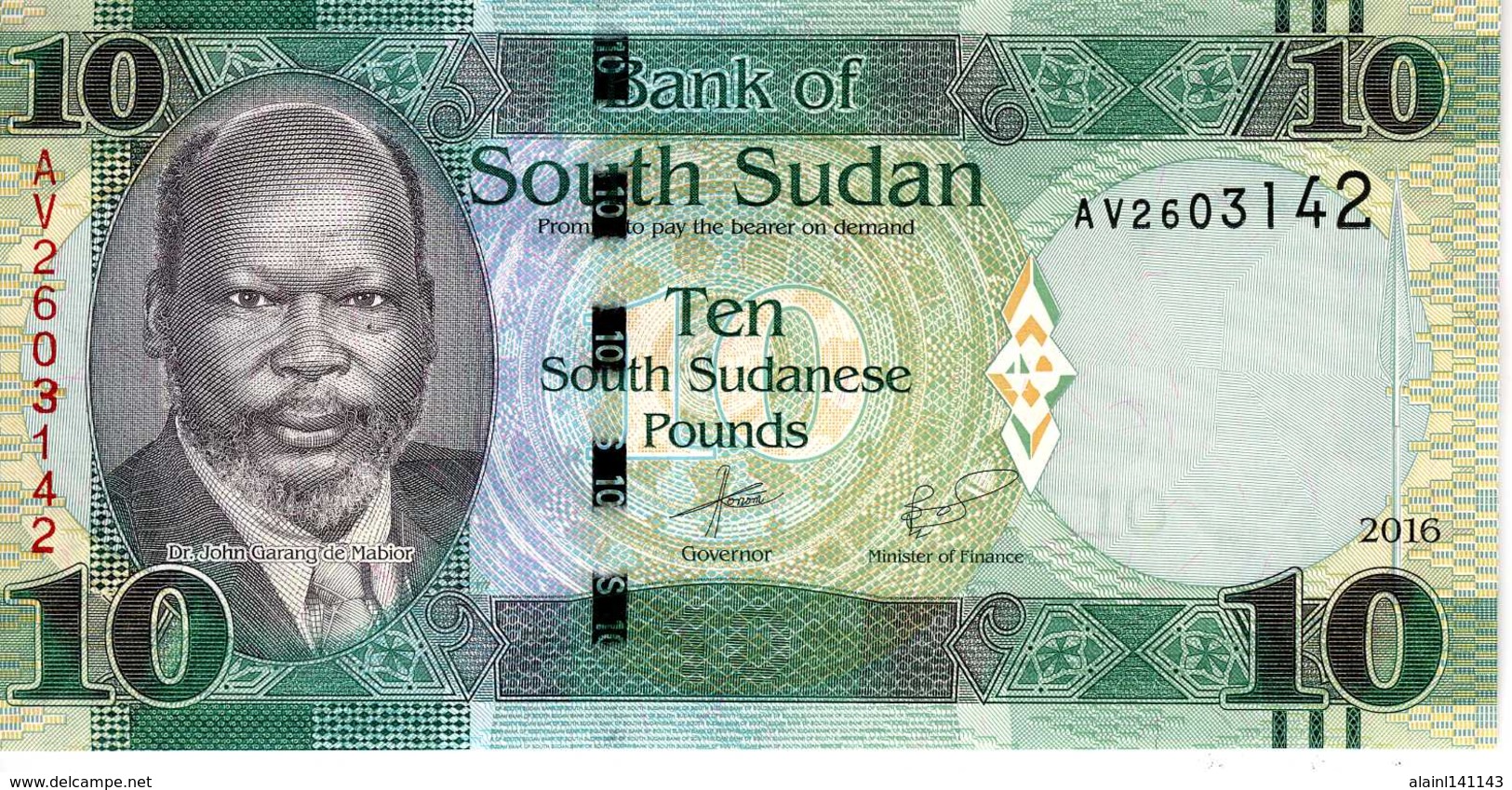 SUD SOUDAN - 10 Pounds 2016 - Série AV 2603142 - P.12b - UNC - Zuid-Soedan