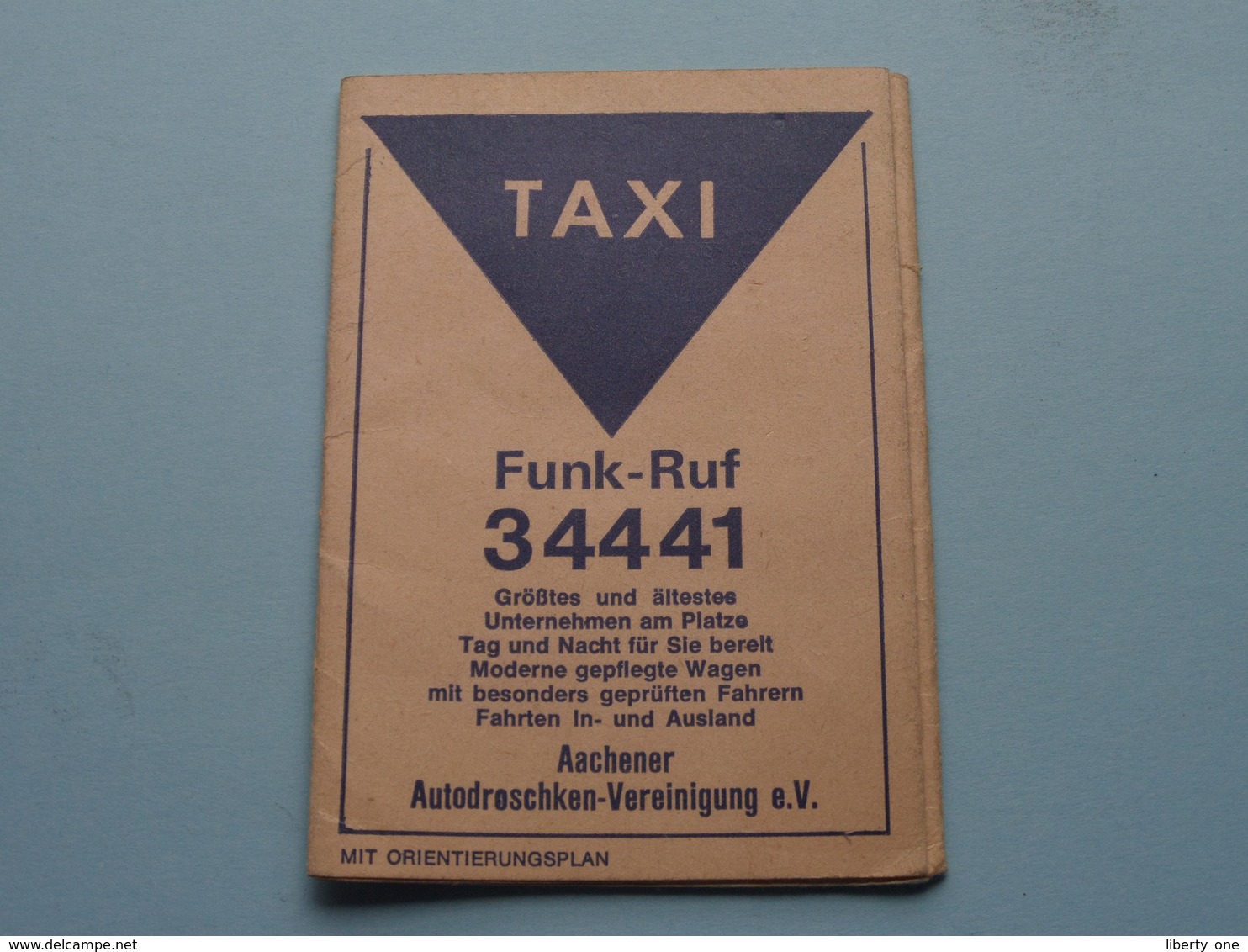 1968 > TAXI Funk-Ruf 34441 AACHENER Autodroschken-Verenigung E.V. ( Mit Orientierungsplan > Zie Foto Voor Detail ) ! - Petit Format : 1961-70