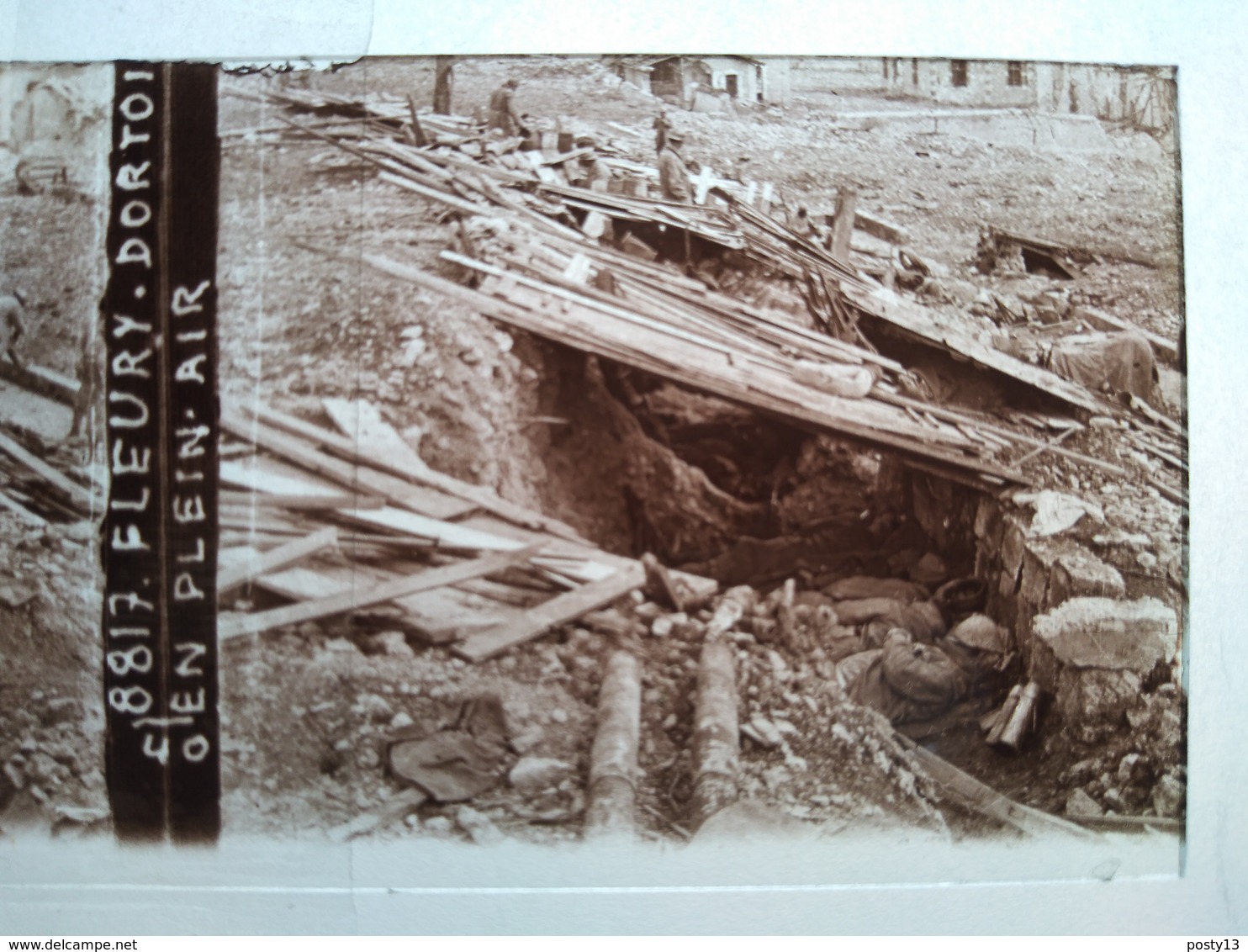 Guerre 1914-18 - Dortoir En Plein Air - Fleury - Plaque De Verre StéréoscopiqueTBE - Diapositiva Su Vetro