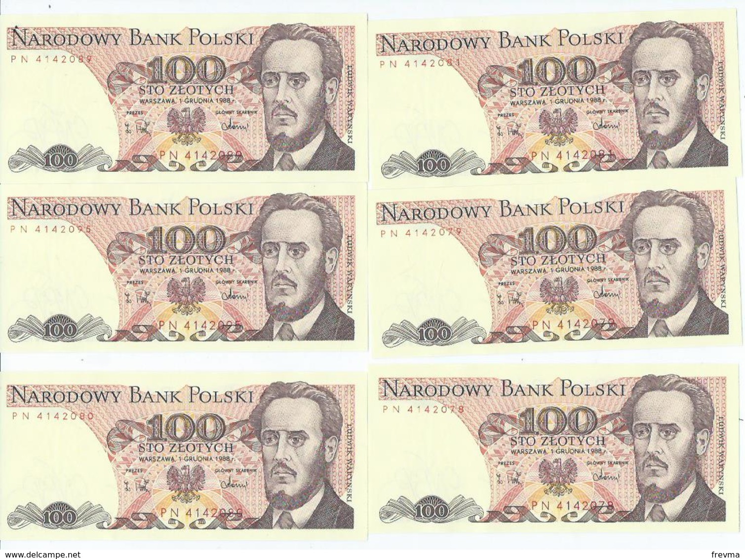 Billet Neuf De Banque De 100 Zlotych 1975-1988 - Pologne