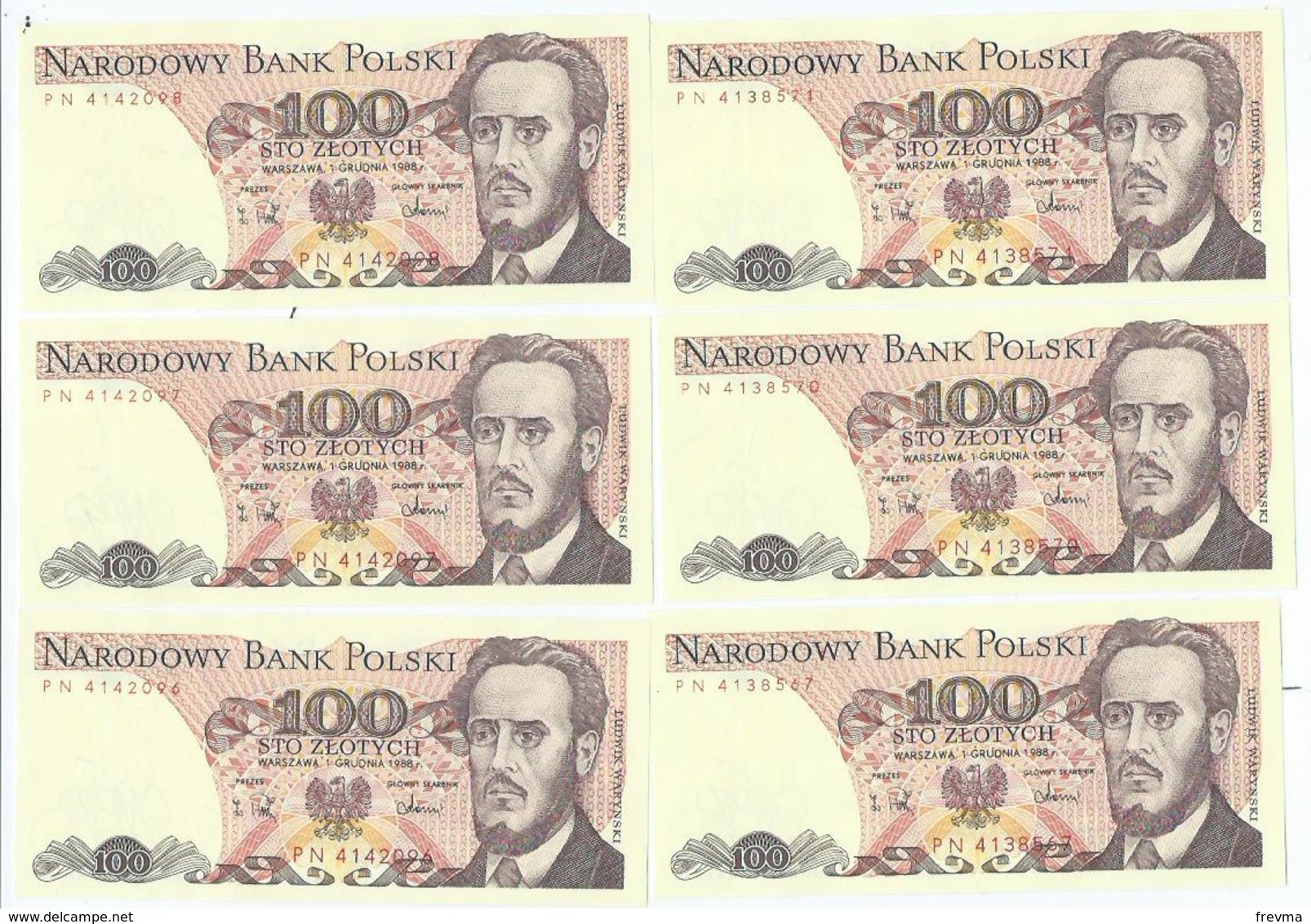 Billet Neuf De Banque De 100 Zlotych 1975-1988 - Pologne