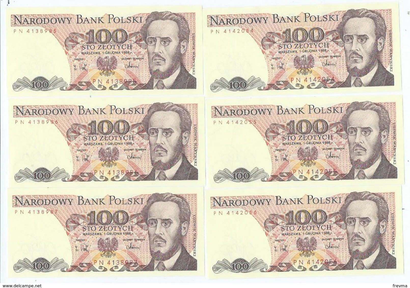 Billet Neuf De Banque De 100 Zlotych 1975-1988 - Poland