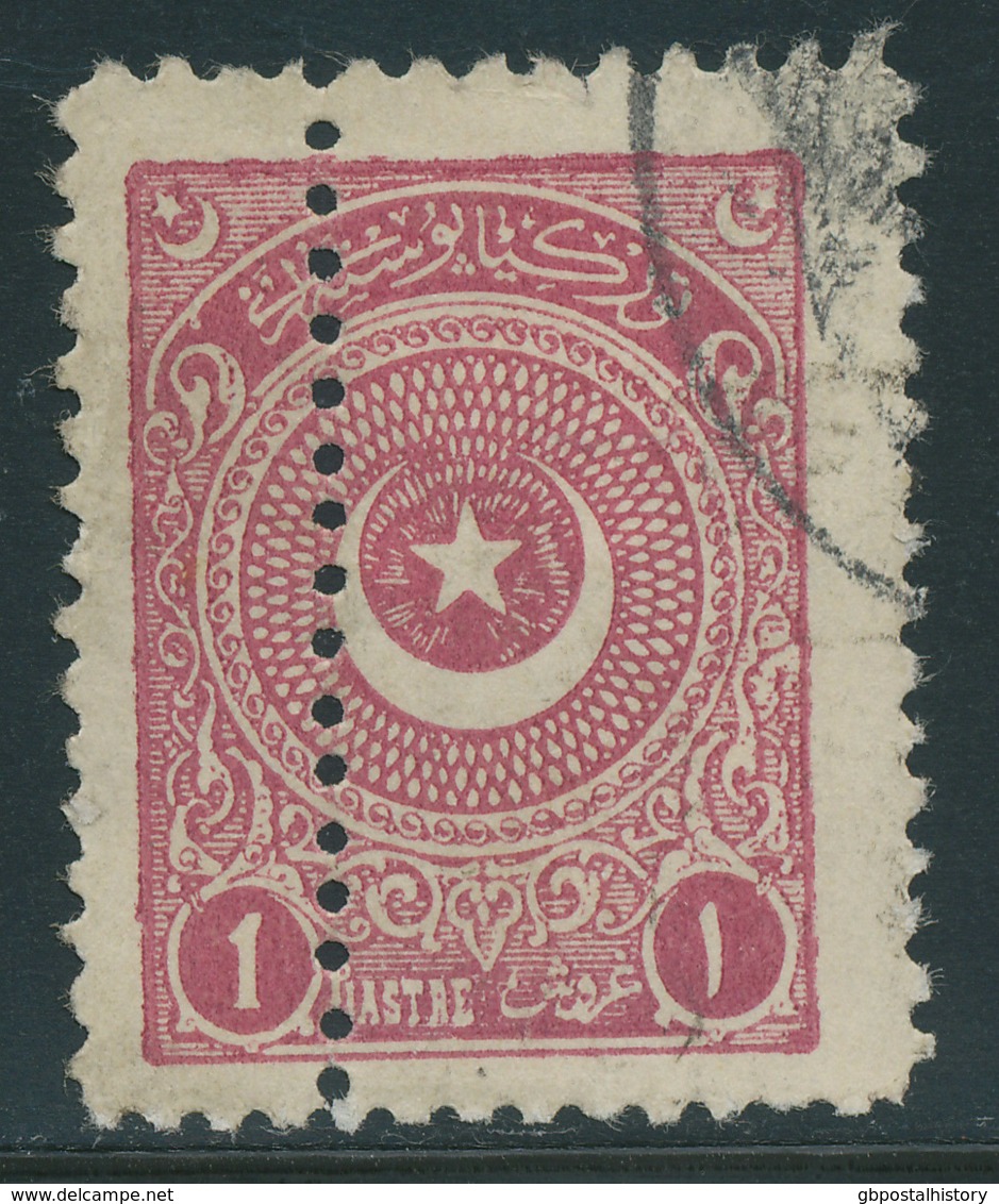 TÜRKEI 1924 Stern Und Halbmond Im Kreis, 1 Pia Rotbraunlila, Gest. Kab.-ABART - Gebraucht