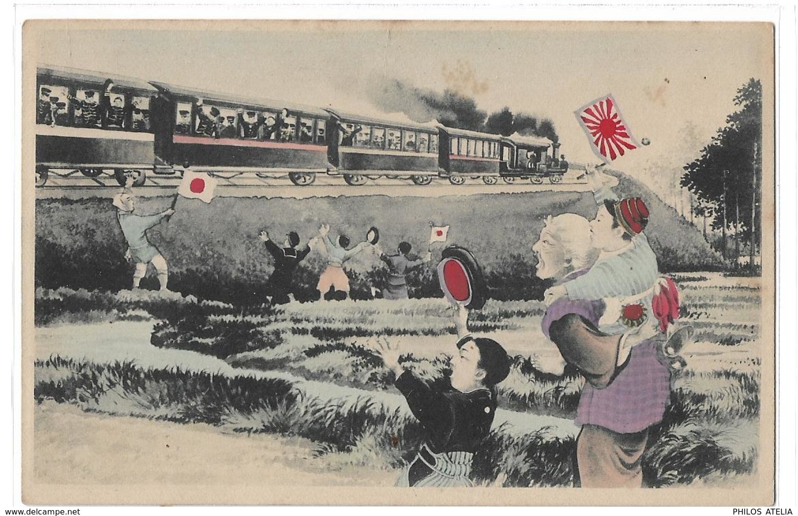 CPA Japon UPU Familles Disent Au Revoir Soldats Dans Train Guerre Russo-japonaise Russie Japon - Sonstige & Ohne Zuordnung