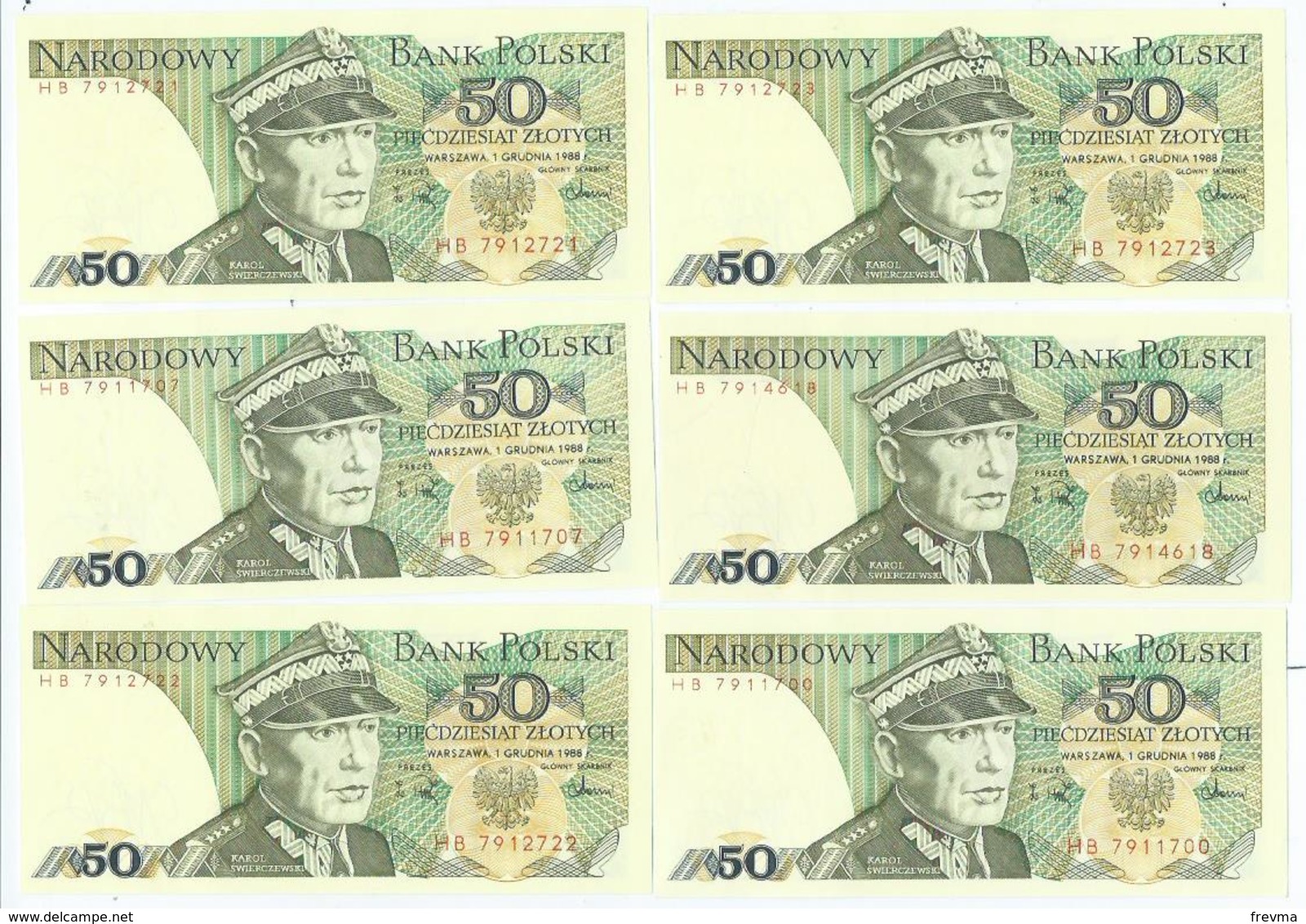 Billet Neuf De Banque De 50 Zlotych 1975-1988 - Pologne