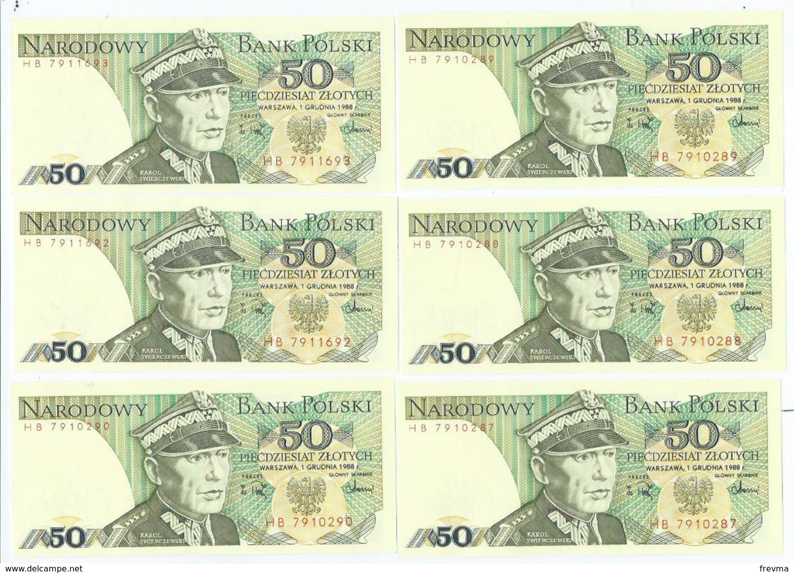 Billet Neuf De Banque De 50 Zlotych 1975-1988 - Pologne