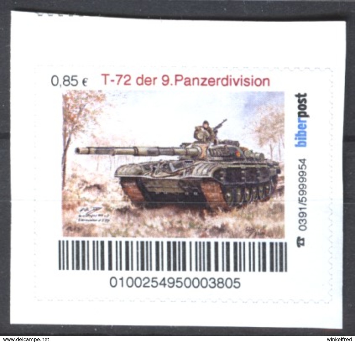 Biber Post T 72 Der 9. Panzerdivison (Kampfpanzer NVA) (85) G871 - Posta Privata & Locale