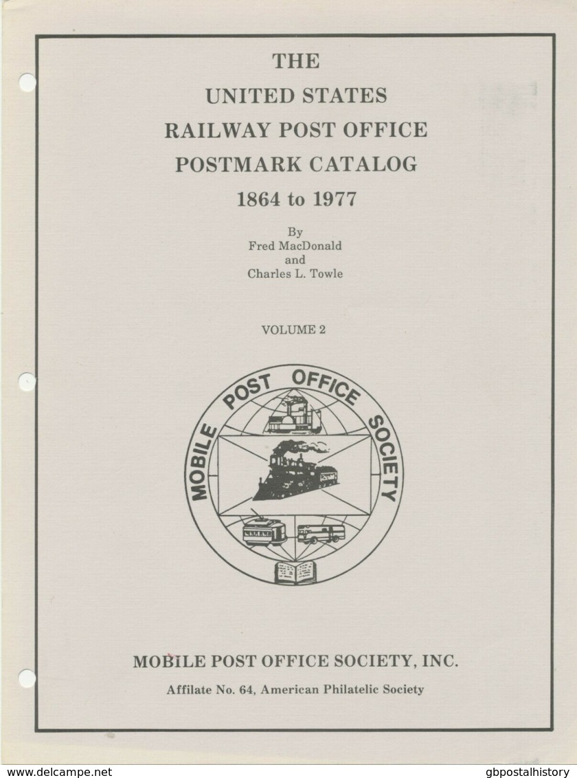 USA Directory Of Railway Post Offices 1864 To 1977, Ca. 550 Pages - Very Rare - Strade Ferrate